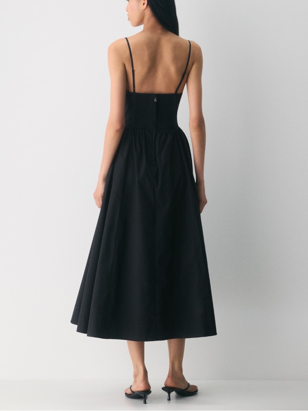 Aritzia Black Spaghetti-Strap Midi Dress - Picture 4 of 9